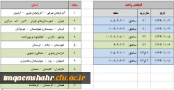 زمان بندی انتخاب واحد نیمسال دوم 95-94