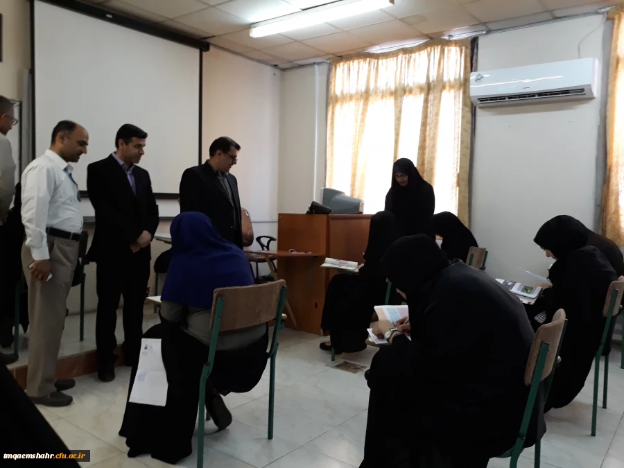 بازدید مدیریت امور پردیس های استان جناب آقای دکتر کساییان و گروه نظارت و ارزیابی استان از برگزاری امتحانات پایانی نیمسال دوم 97-96