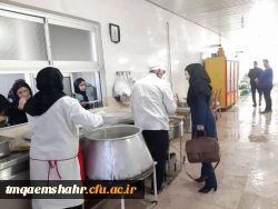 جلسه کارفرما شرکت با کادر آشپزخانه مرکز اموزش عالی حضرت فاطمه (س) قائم شهر برگزار شد . 2