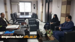 جلسه مشترک اقای میرزایی یکی از اعضای  شورای شهر ،اقای قدمی رییس اداره تربیت بدنی و خانم دکتر دابوئی رییس مرکز اموزش عالی حضرت فاطمه (س) قائم شهر برگزار شد . 2