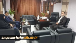 جلسه مشترک اقای میرزایی یکی از اعضای  شورای شهر ،اقای قدمی رییس اداره تربیت بدنی و خانم دکتر دابوئی رییس مرکز اموزش عالی حضرت فاطمه (س) قائم شهر برگزار شد . 2